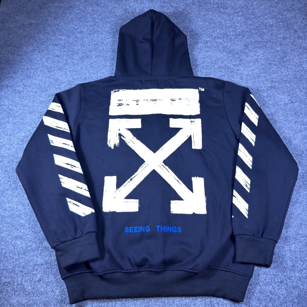 Off-White c/o Virgil Abloh Seeing Things Black Diagonal Arrow Hoodie 2013 XL